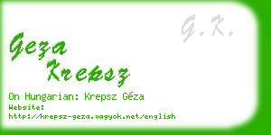 geza krepsz business card